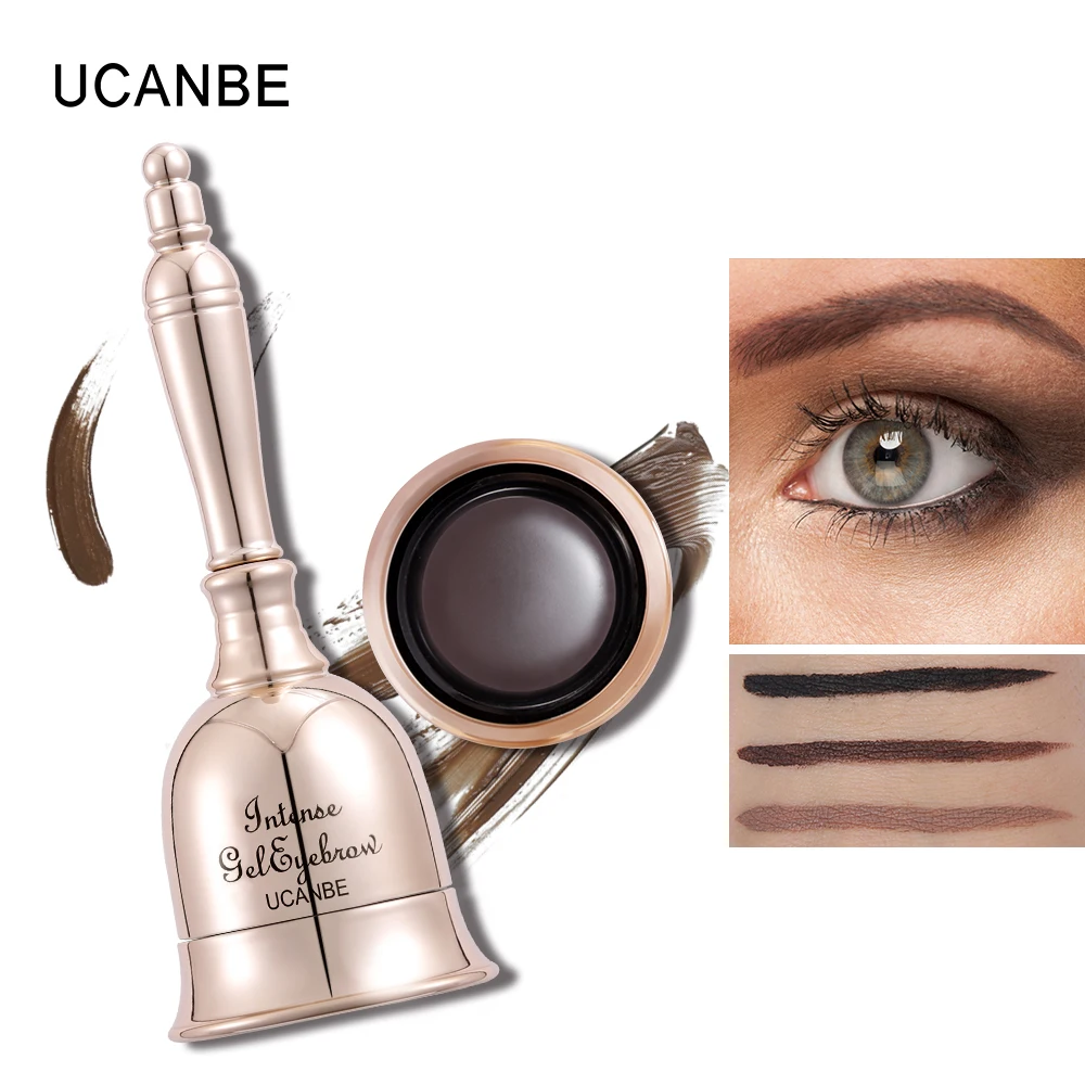 

UCANBE New Bell Shaped Eyebrow Gel Makeup 3 Colors Long Lasting 3D Eyes Brow Tint Cream Waterproof Enhance Cosmetic With Brush