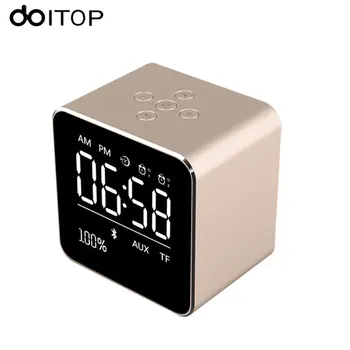 

DOITOP Portable Metal Bluetooth Speaker With LCD Display Alarm Clock Mini Stereo Speaker Subwoofer Music Player Support TF Card
