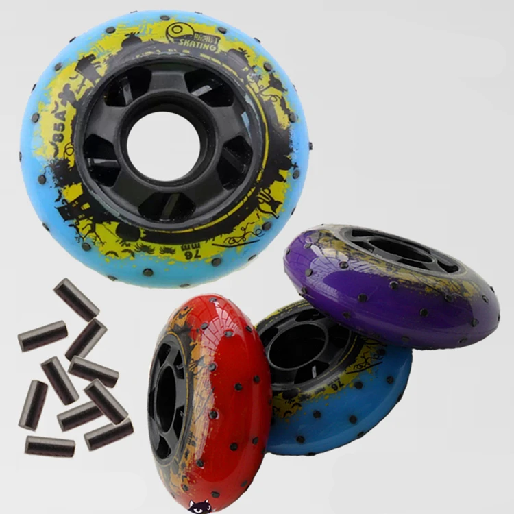 

8 Pcs SKATING 2nd Fire Stones Sparking Roller Skate Wheels 85A Sliding Braking Firestone Firestones Wheel For SEBA HV IGOR SKJ