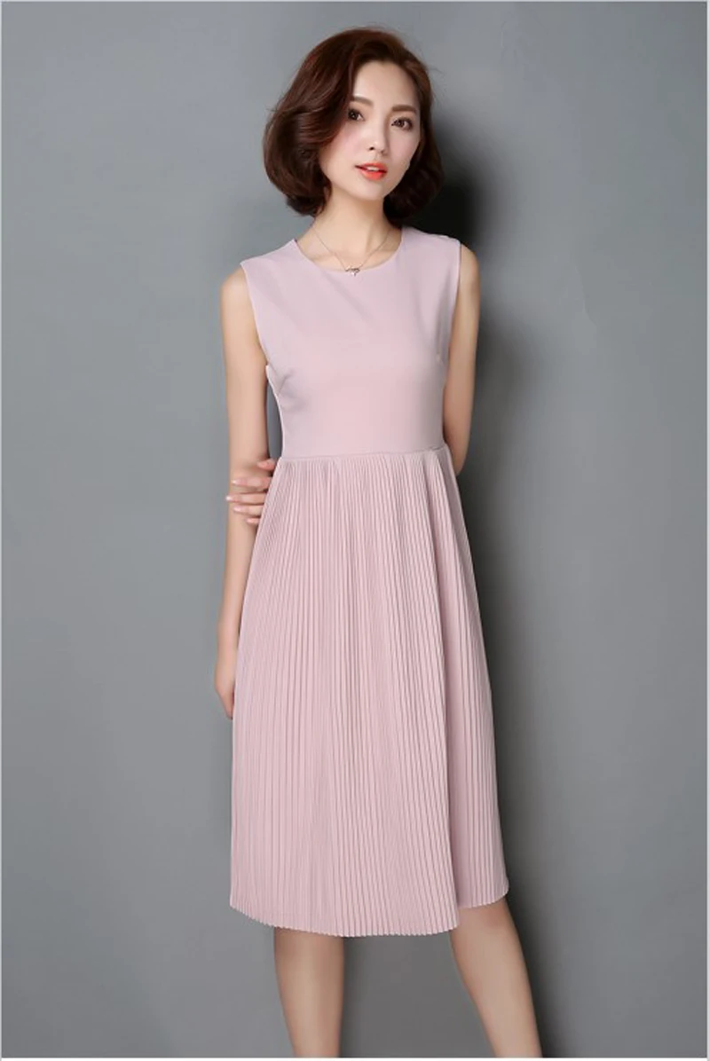 2016 Hot selling dresses for women pink chiffon clothing dress long slim high waist white dress