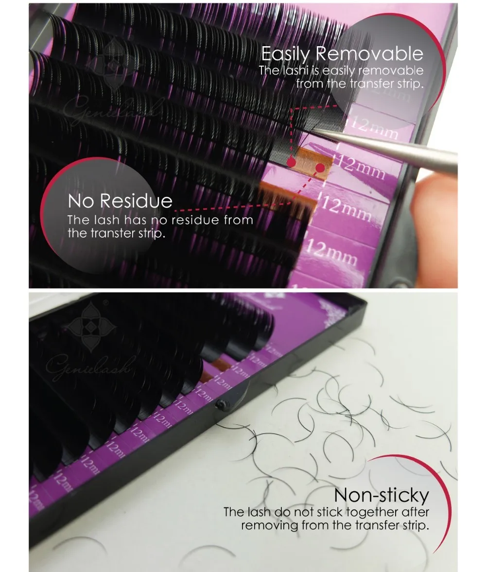 Fácil de Escolher Pacotes de Cílios 3d para Extensões de Cílios Genielash Pré-fabricado Cílios Pré-fabricados Volume Maquiagem Fãs 3d 18 Cheap Cílios postiços
