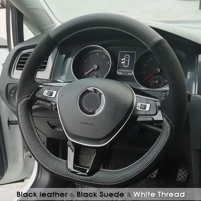 Steering Wheel Cover for Volkswagen VW Golf 7 Passat B8 Mk7 New Polo Jetta 06