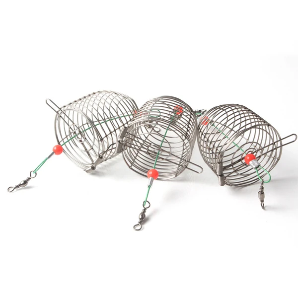 Buy Carp Fishing Cage Feeder Fishing Bait Cage with barrel swivel & interlock
