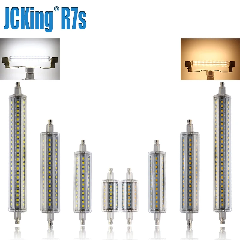 JCking R7s светодиодные лампы для кукурузы AC 85-265 в с регулируемой яркостью SMD 2835 78 мм 118