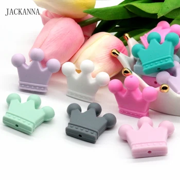 

10PCS Crown Shape Silicone Teether Beads BPA Free Food Grade Silicone Pendant DIY Jewelry Accessories Baby Teething Toy