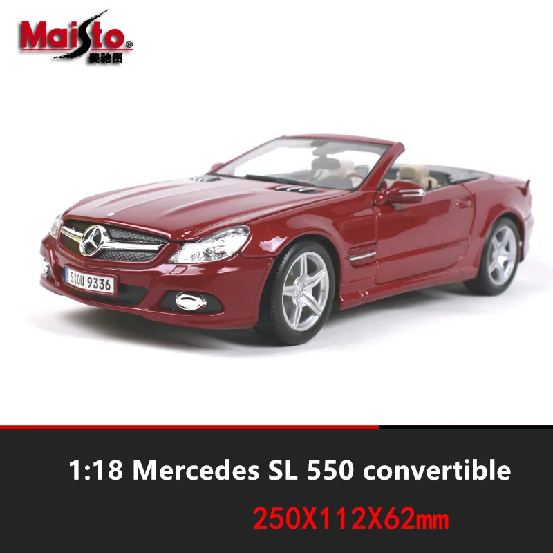 Maisto 1:18 Mercedes SL 550 сплав Ретро модель автомобиля классическая украшение для