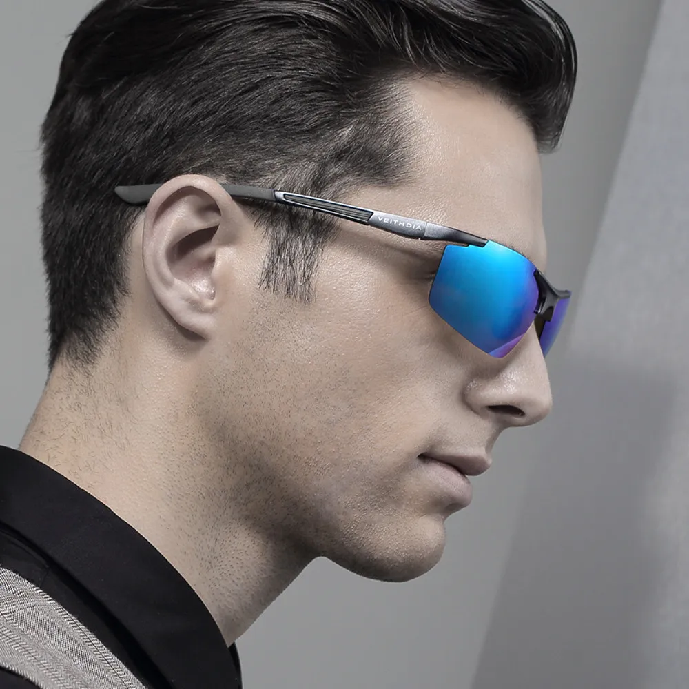 Синие очки солнцезащитные мужские uv400 Aviator
