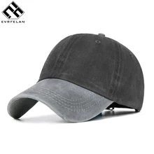 Evrfelan Лоскутная Кепка-бейсболка Мужская Регулируемая потёртая Бейсболка унисекс хлопок кость сплошной цвет папа шляпа шляпы на весну-лето