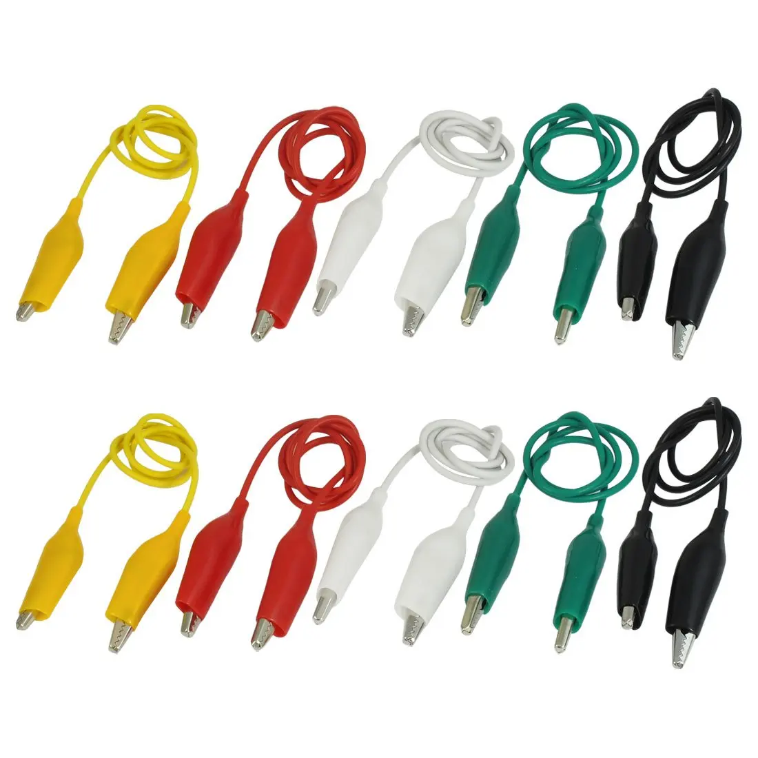

10Pcs 5-Colors Double Ended Alligator Clips Test Lead Jumper Wire 50cm