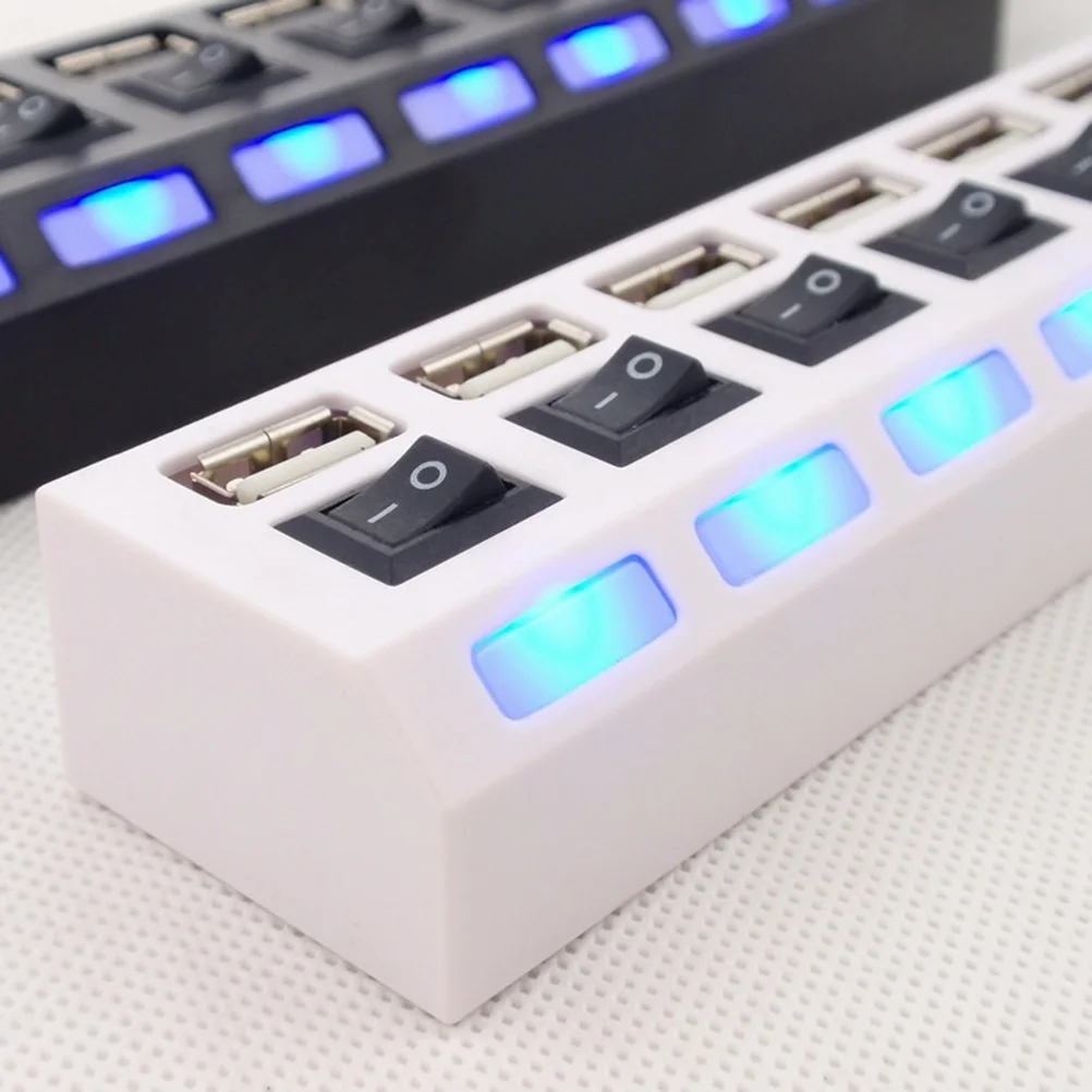 7 Ports High Speed USB Hub 480 Mbps USB 2.0 Hub On/Off Switch Hub USB Splitter For PC Laptop Computer Peripherals Accessories