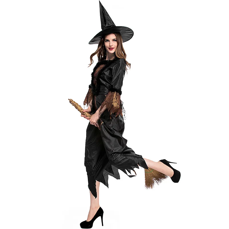 Umorden черного и золотого цвета паук, ведьма костюм Для женщин костюм колдуньи для костюмированной вечеринки, красивое платье для взрослых, disfrace Хэллоуин вечерние костюмы