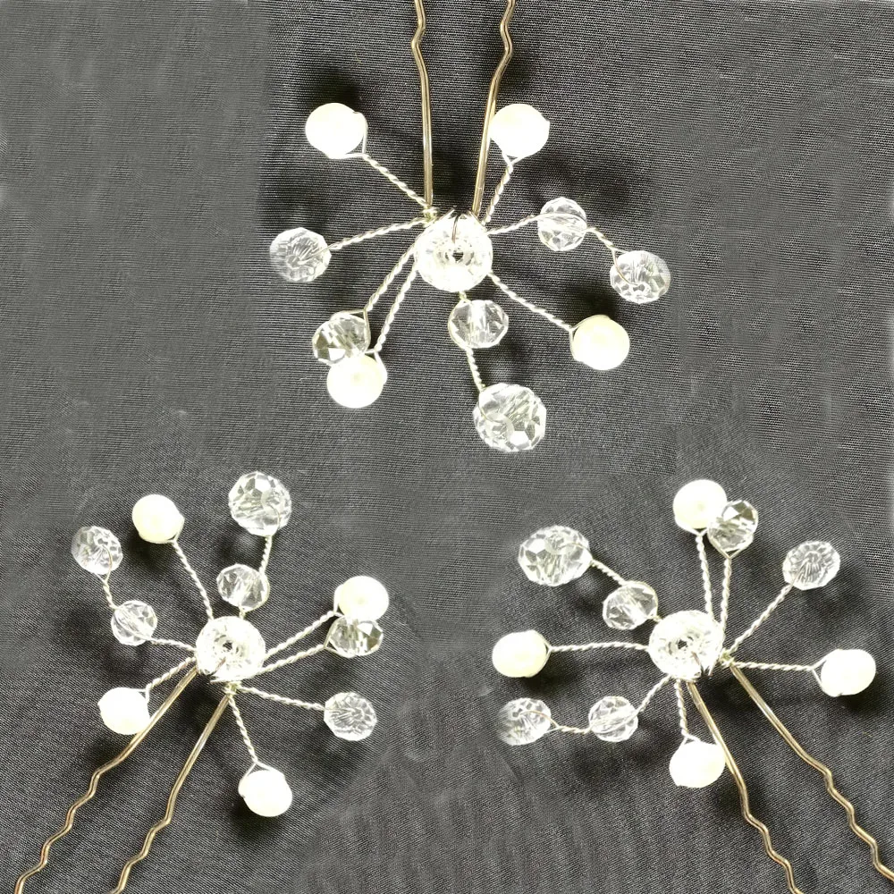 silver wire clear hair pins