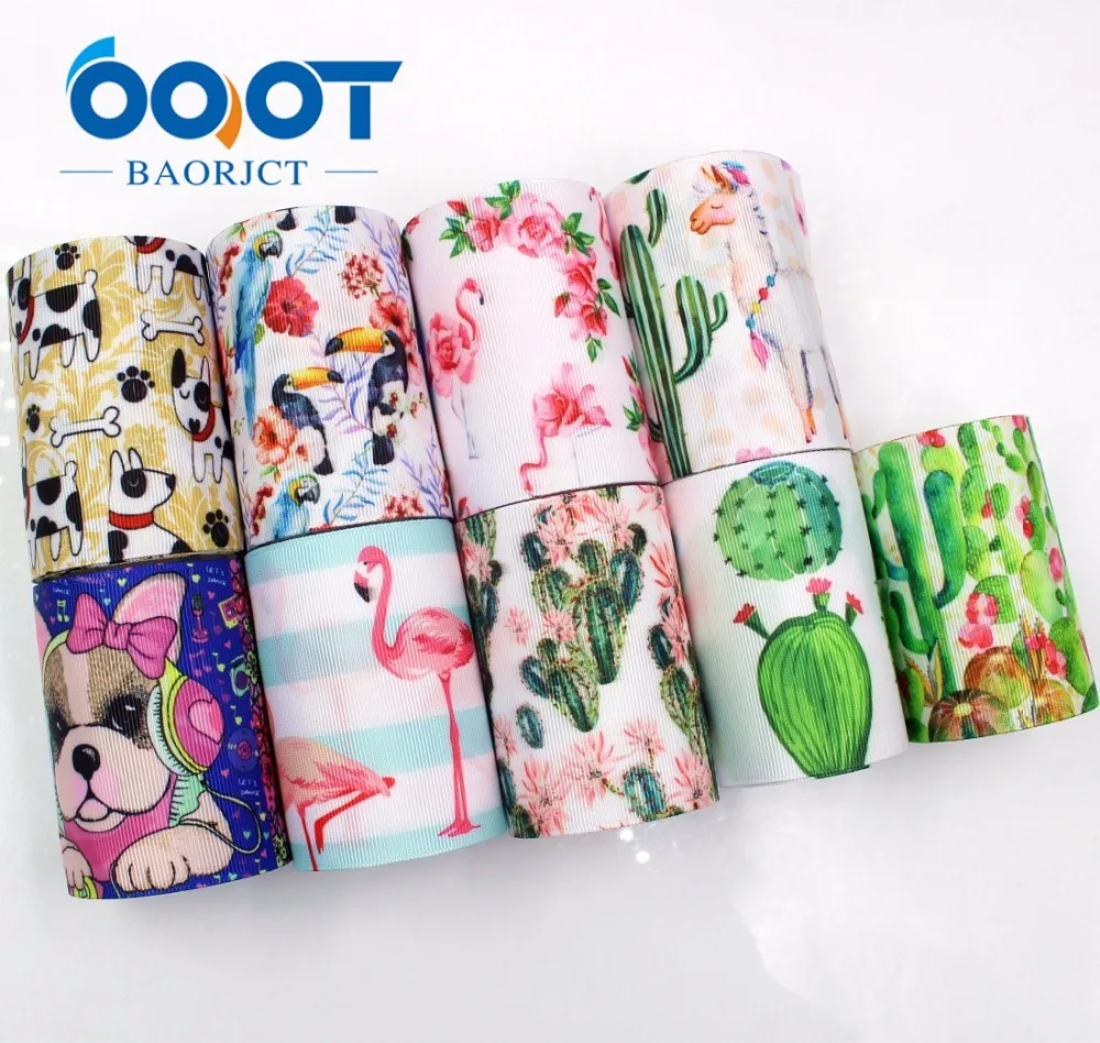 OOOT BAORJCT I-18428-16 75 мм 10 ярдов/Лот Мультяшные ленты термотрансферные печатные grosgrain