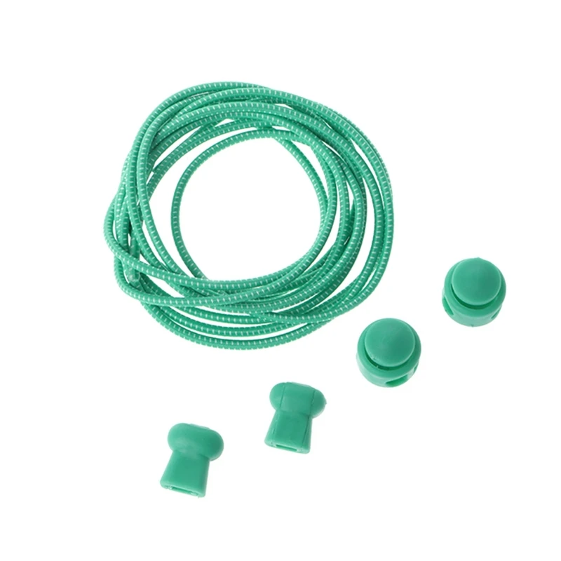 1 комплект 100 см Красочный Круглый Эластичный шнурок Пружинная Застежка без завязок для взрослых детей - Цвет: Green