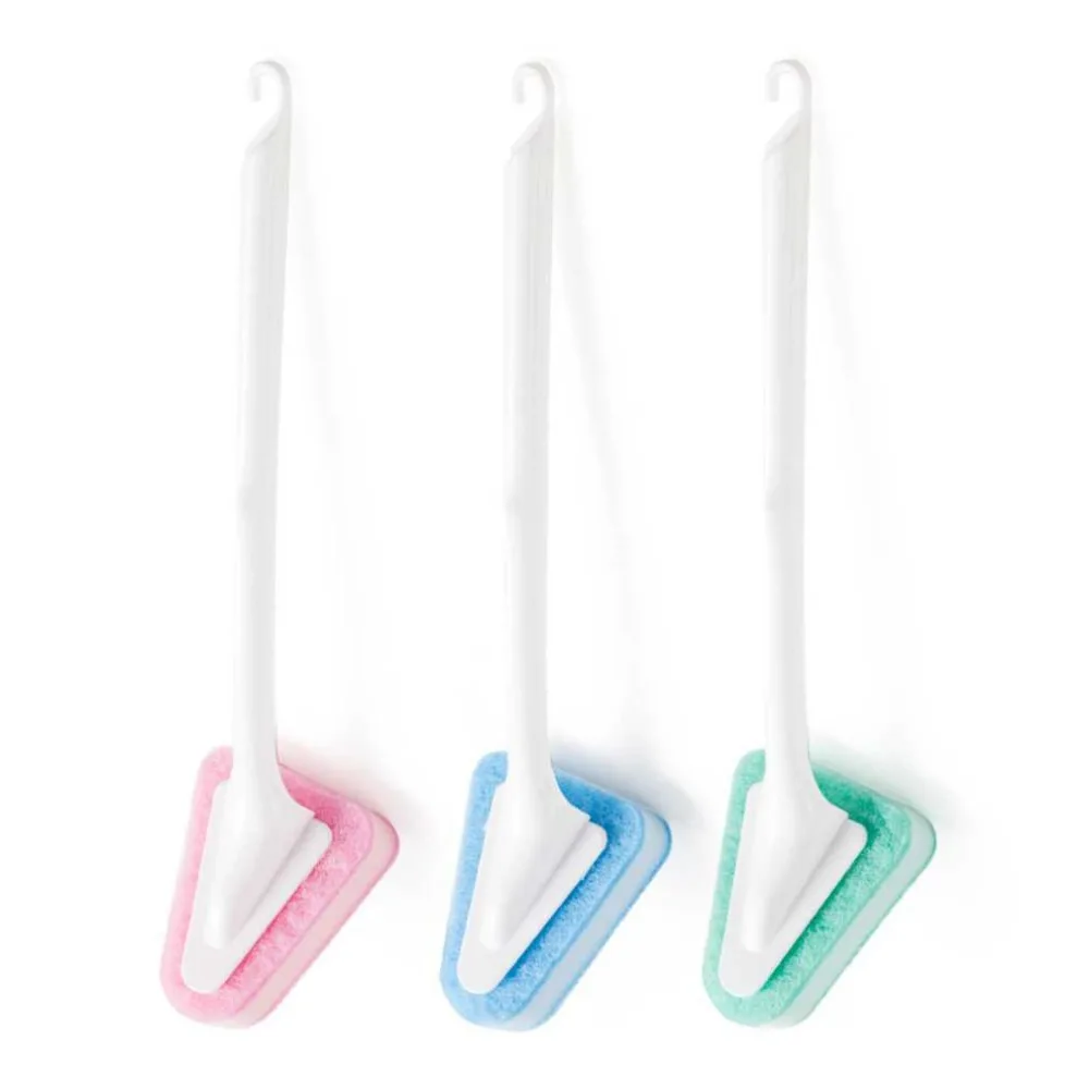 

Multifunctional Long Handle Triangular Sponge Brush Usuful PP+ Sponge Brush Kitchen Bathroom Toilet Cleaning Tool
