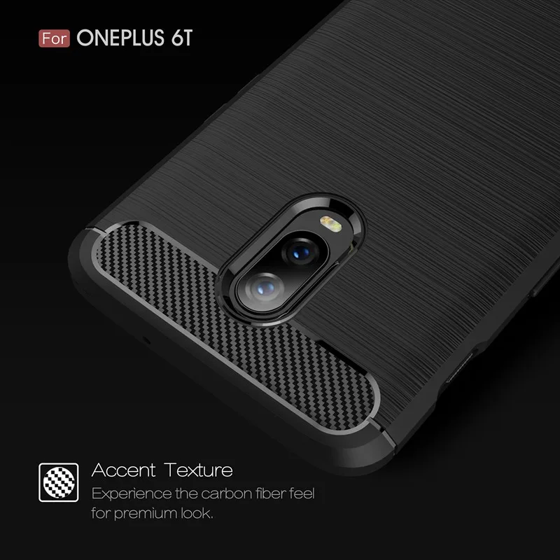 Защитный чехол из углеродного силикона для OnePlus 6T|Бамперы| |