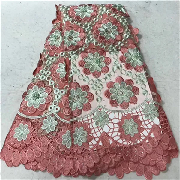 Latest African Tulle Lace 2019 French Net Beaded Fabric For Wedding Dress Pink Embroidery Nigerian Fabrics | Дом и сад