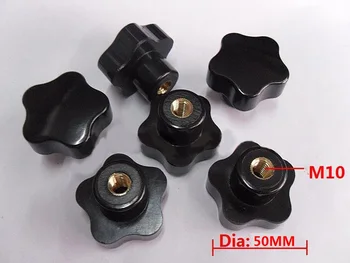 

10pcs/Lot M10x50mm Female Thread Star Knob 10mm Thread 50MM Head Diameter Nut Clamping Knob Handles