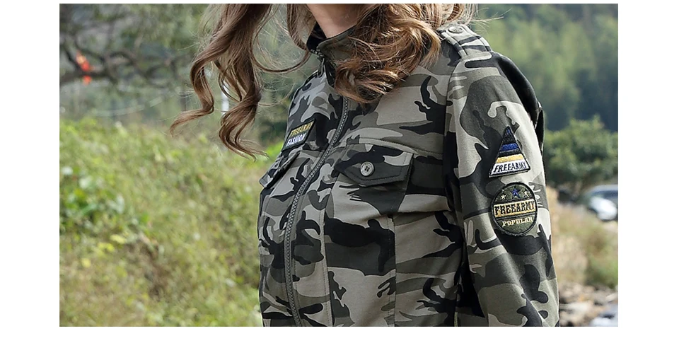 FREEARMY брендовая новая куртка-бомбер с узором для женщин, осенняя Повседневная Женская куртка в стиле милитари, модная камуфляжная куртка, верхняя одежда и пальто