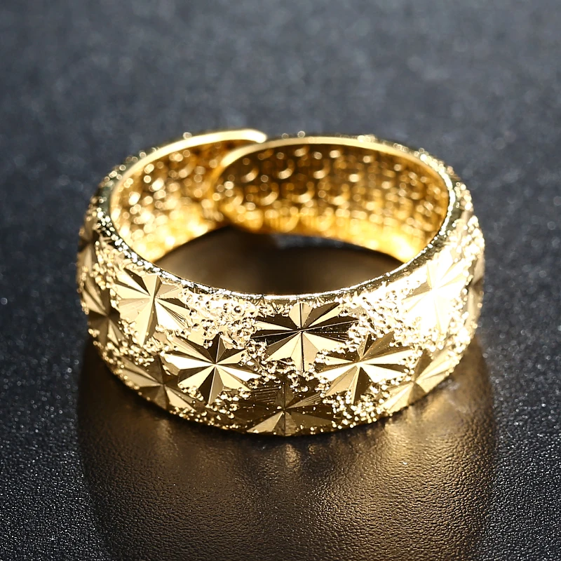 Новая мода высокое качество золотой цвет изменяемый цветок Свадебные обручальные кольца для мужчин и женщин