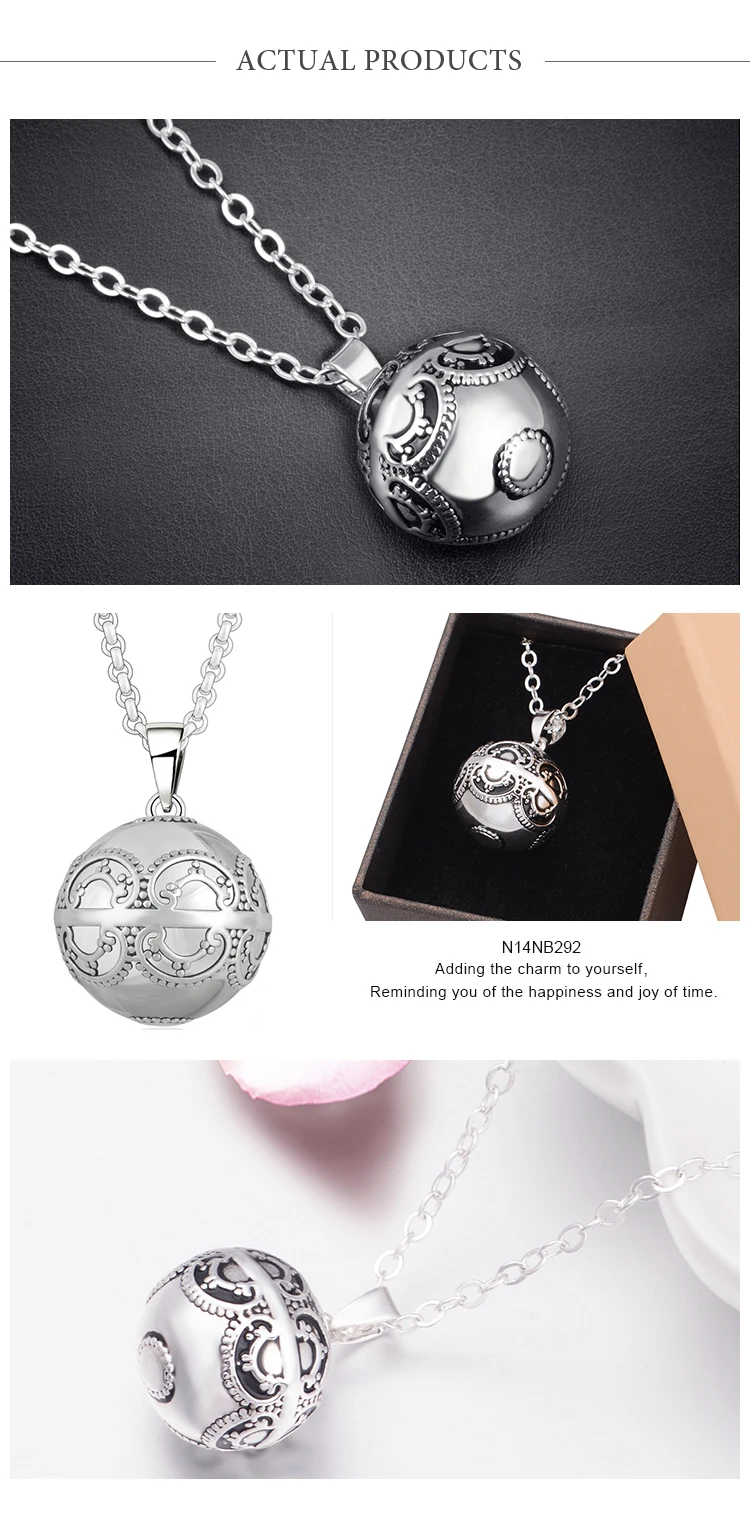 Ангел звонящий 20 мм античный серебряный резной юдора гармония шар колокольный звон кулон ожерелье ювелирные изделия подарок для беременных