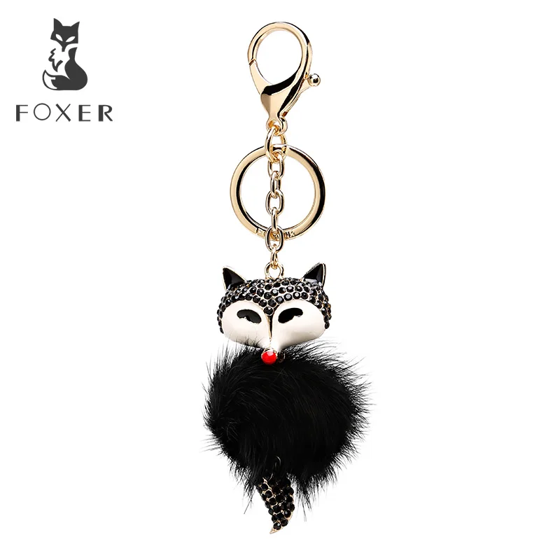 Foxer брендовый плюшевый кулон и брелок-светильник, брелок для ключей с подвесным орнаментом для женщин, брелок для автомобиля
