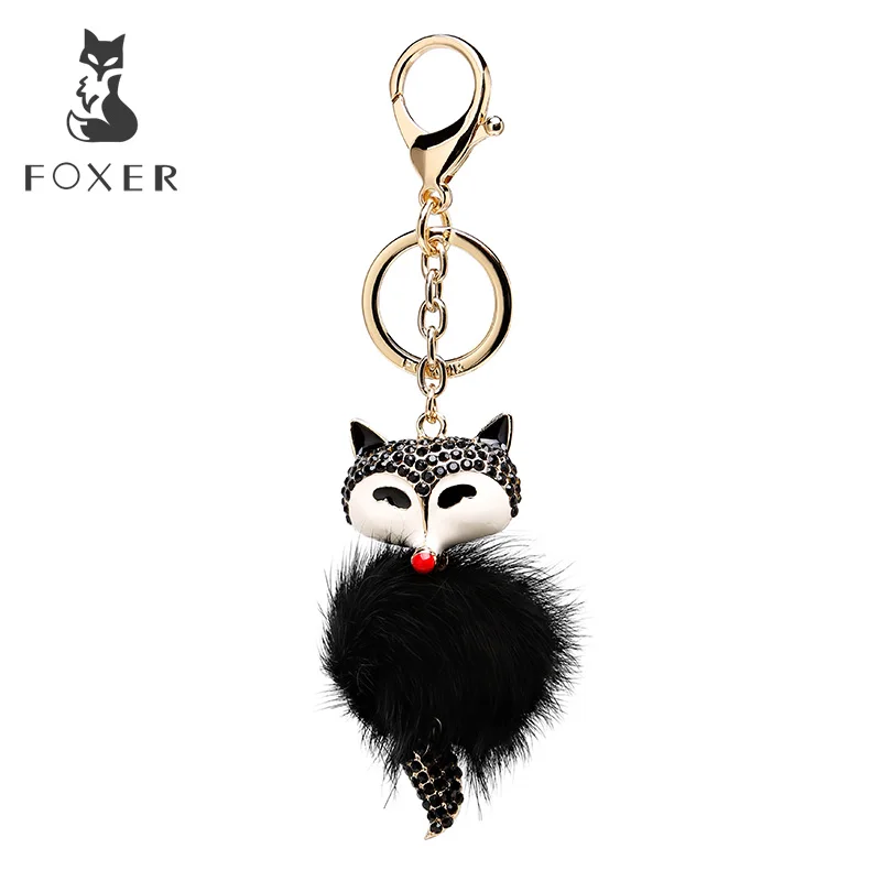 

Foxer Brand Plush Pendant & Keychain Light Weight Keychains Hanging Ornament for Women Handbag Car Keychain