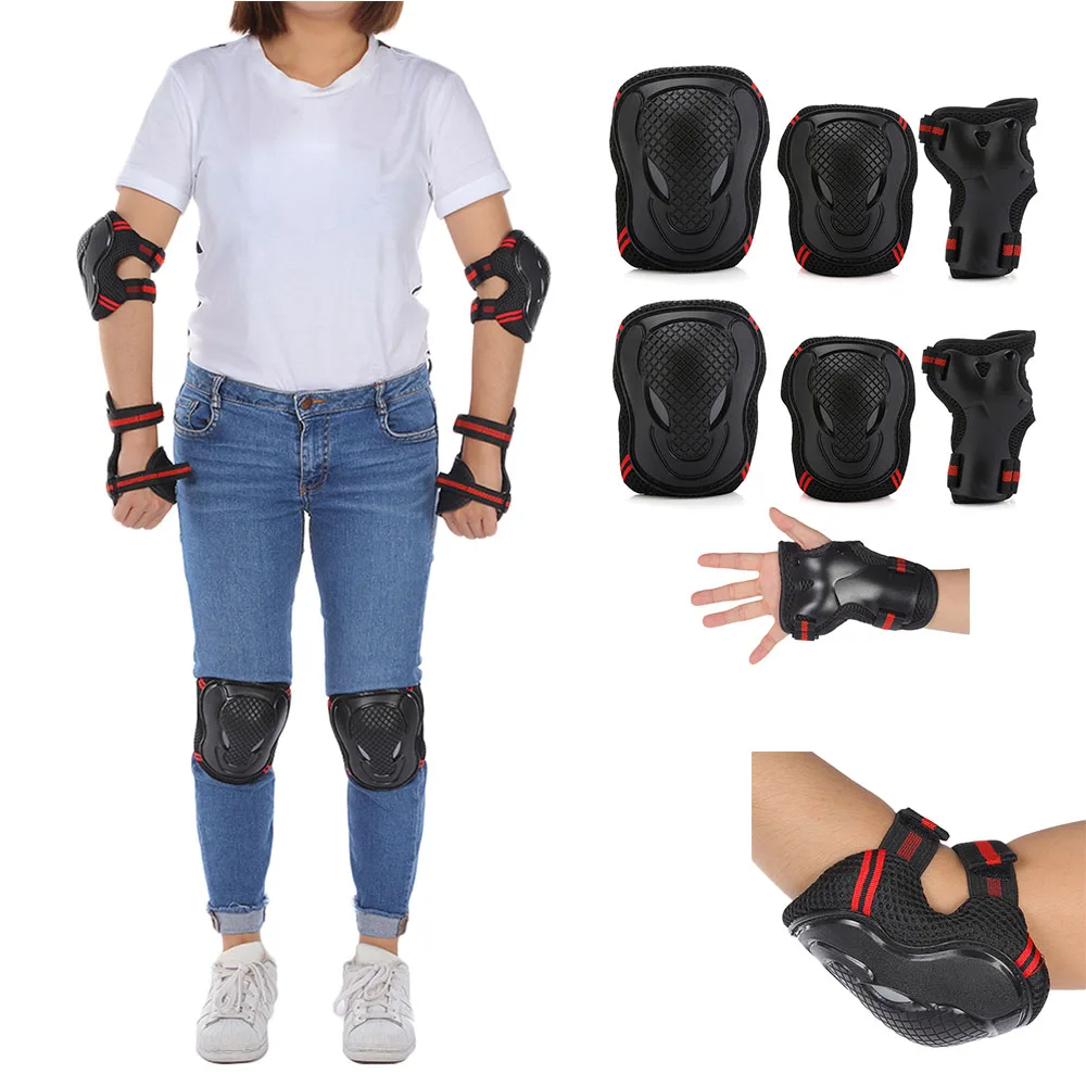 6pcs/Set Adults Child Skating Protective Gear Elbow Knee Pads Wrist