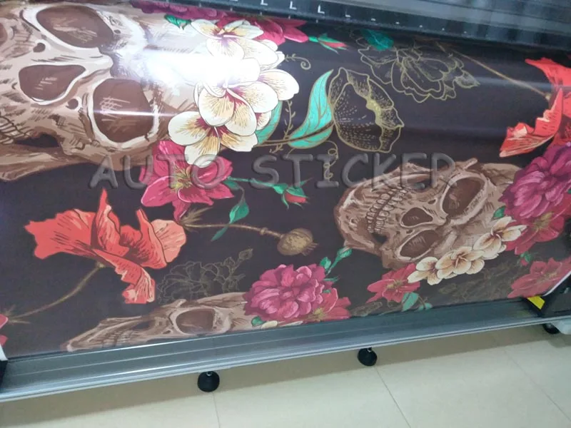 Flower Skull sticker bomb car wrapping 55