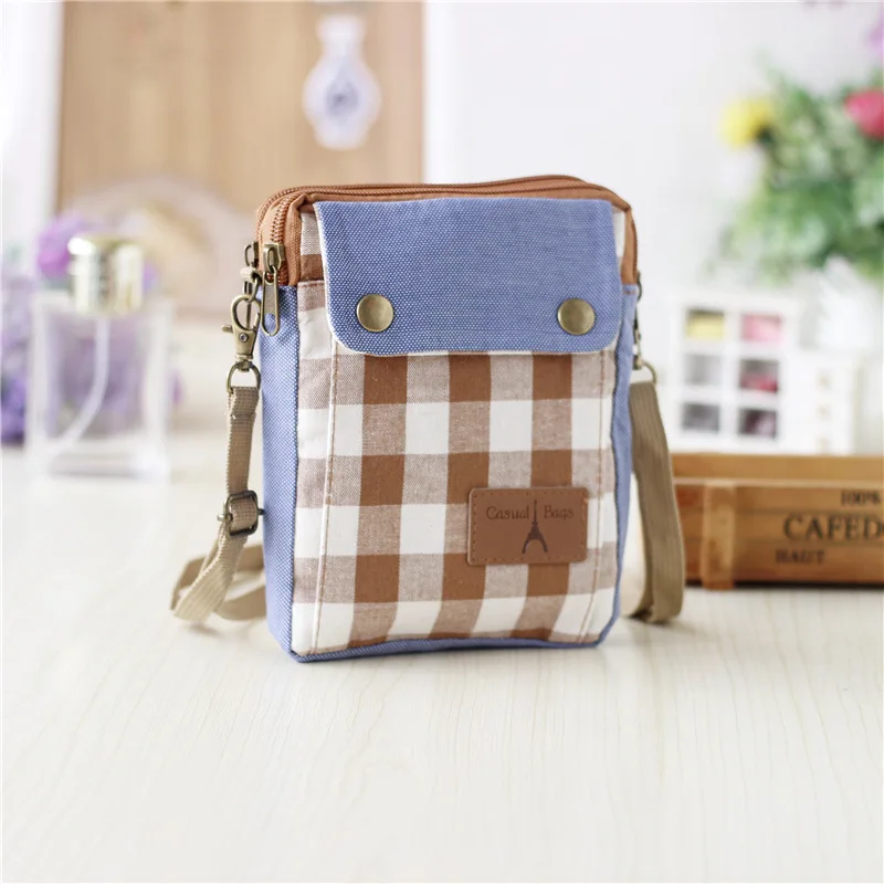 

Canvas plaid women's mini handbag ladies shoulder crossbody bag female phone pouch bolso mujer bolsa feminina for girls boys