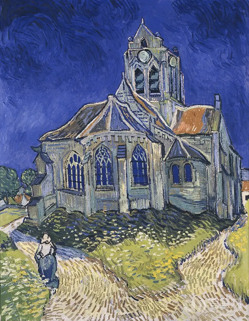 

Reproduction Hand Painted Famous Artist Van Gogh Oil Painting on Canvas Wall Artwork The Church at Auvers Christmas Decoration