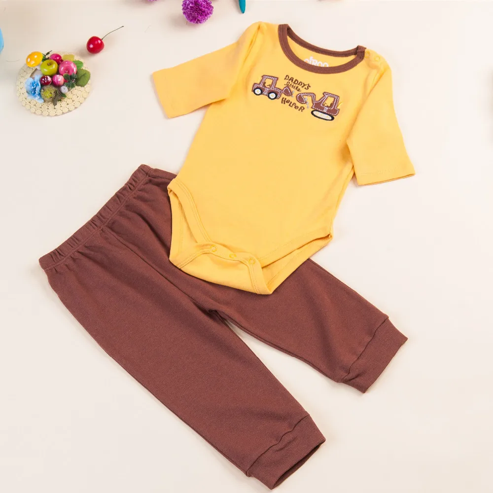Комплект одежды для малышей; комбинезоны с длинными рукавами и штаны; хлопок; одежда для маленьких мальчиков