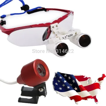 

Red 3.5X420mm Loupes Magnifying Glass Loupes with LED Light