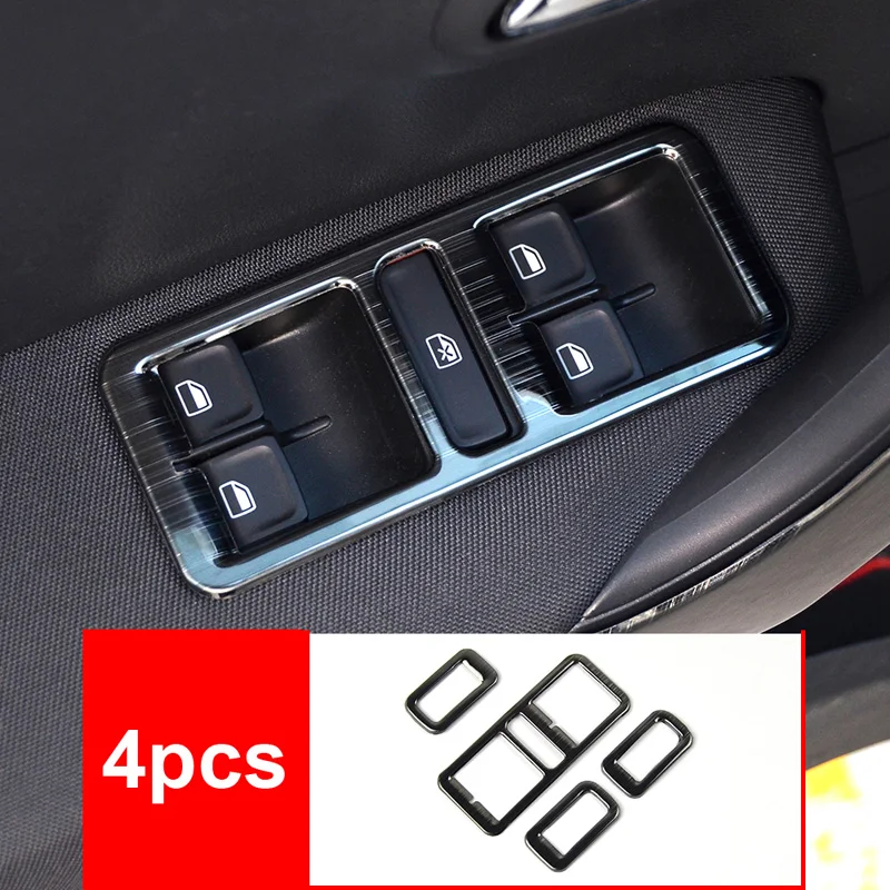 black Stainless steel item for vw polo 2011- Interior decoration Vent Middle control Gear position Decoration frame