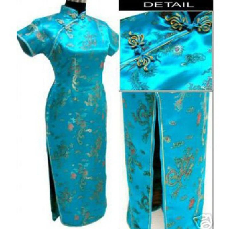 Плюс размер cheongsam платье для женщин короткий рукав цельное китайское традиционное платье леди Tang Qipao вечерние платья 90