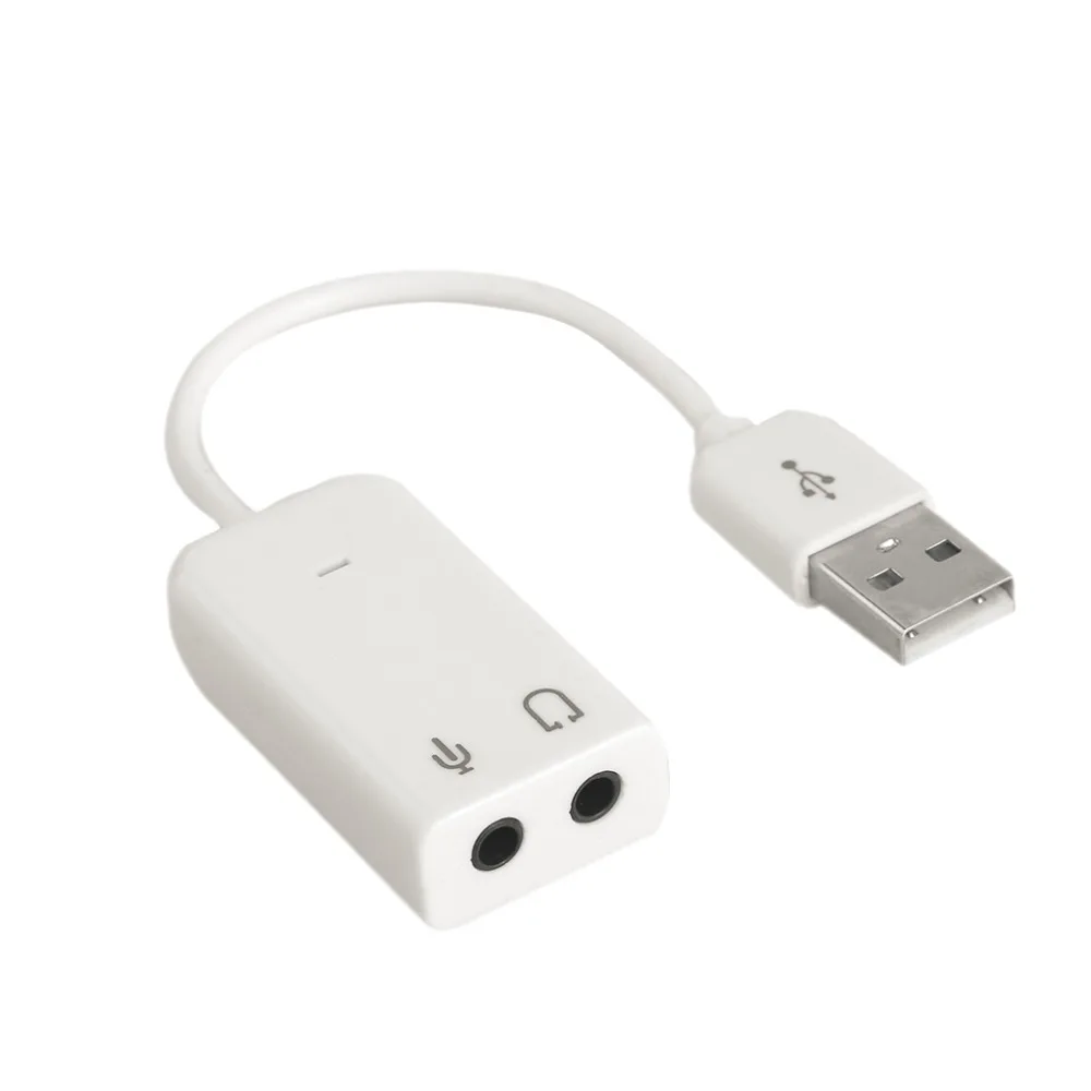 Профессиональный Тетрадь USB 7,1 канала внешняя звуковая карта адаптера с независимыми внешняя звуковая карта белый