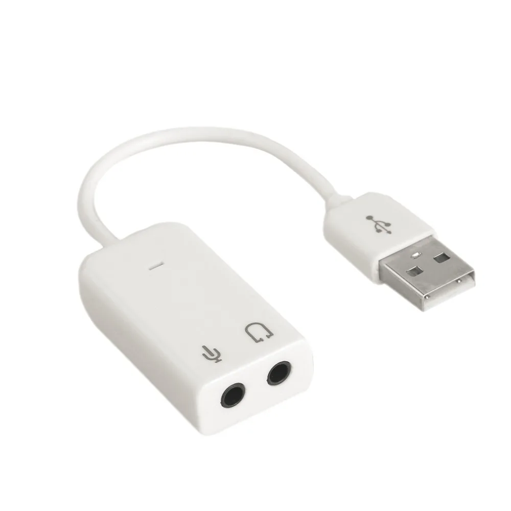 

Professional Notebook USB 7.1 Channel External Sound Card Adapter With Independent External Sound Card White
