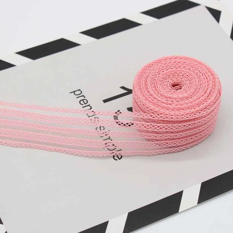 Meetee 18 мм(23 ярдов) 35 мм(9 ярдов) прозрачная сетчатая эластичная лента DIY Ручная работа сумка с бантом Швейные аксессуары для художественного оформления BD414 - Цвет: Pink