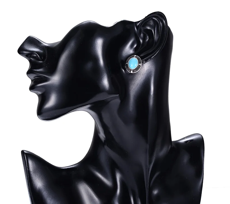 Винтажные круглые серьги с большим черным камнем из смолы 2020|jewelri|jewelry adornmentjewelry gift