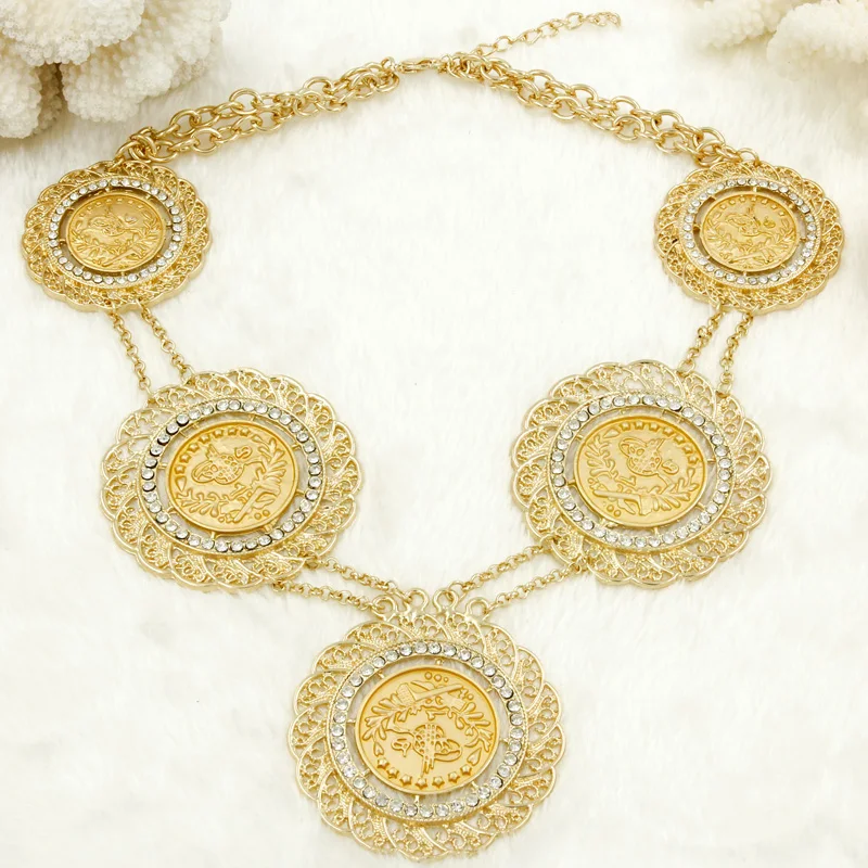 Модное итальянское женское Хрустальное длинное круглое Ожерелье Ювелирные наборы Золотое свадебное платье Дубай серьги для невесты ювелирные изделия аксессуары