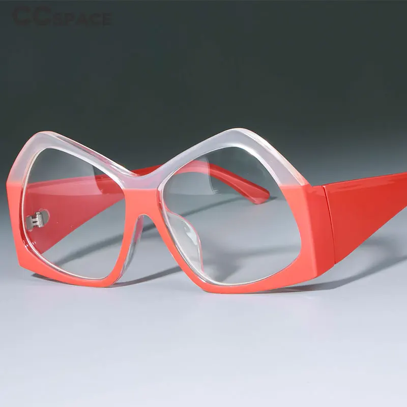 Оранжевые и красные нестандартные ретро очки с оправой женские оптические модные компьютерные очки 47215