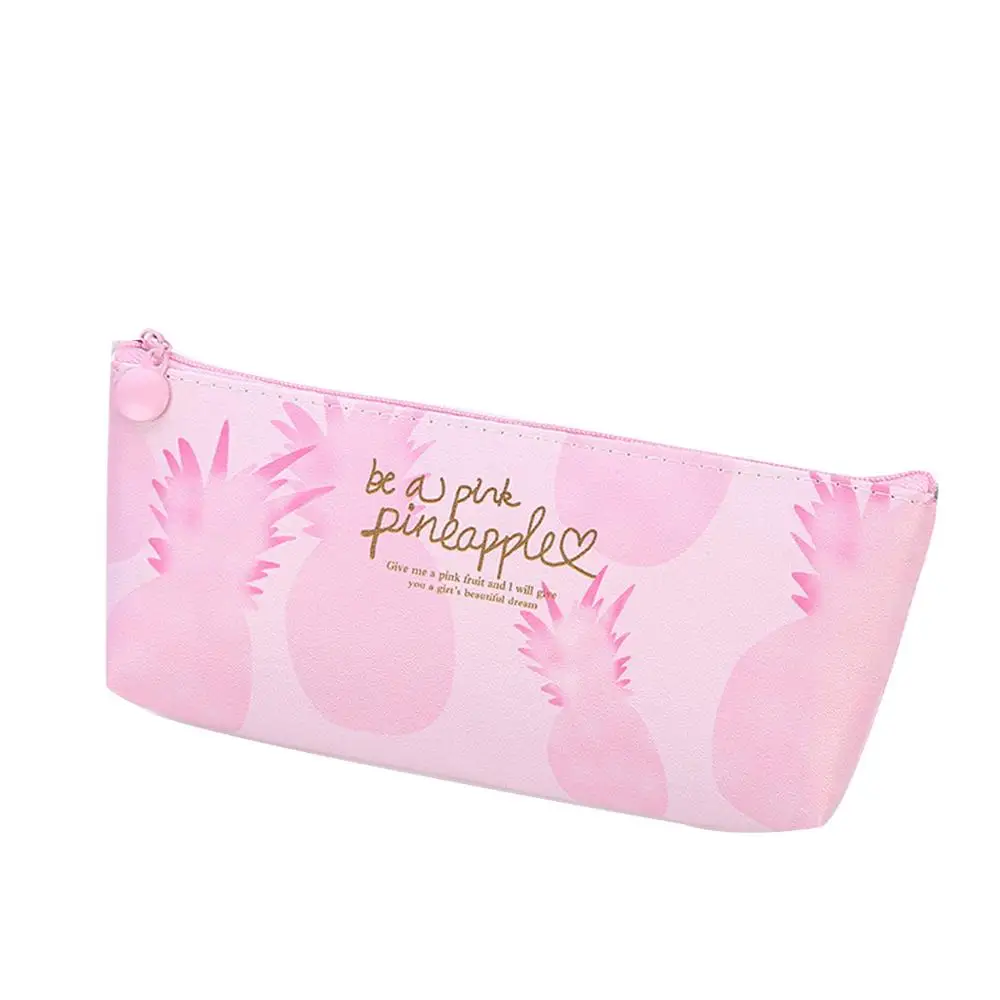 

Be a pink Pineapple Creative Pineapple Indie Pop Print Girl Heart Bag Large Capacity Fresh And Waterproof makeup organizer