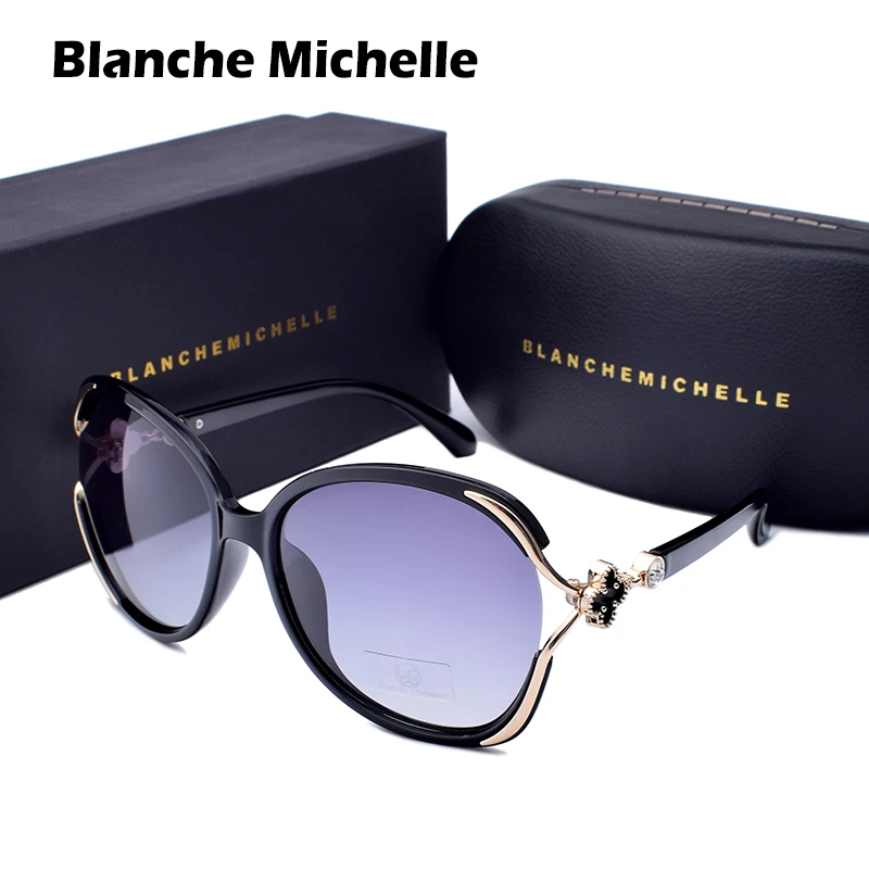 Blanche Michelle Fashion Oversized Polarized Sunglasses Women UV400 Brand Gradient lens Sun Glasses oculos With Box