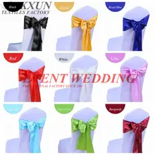 100 шт. Сатиновая лента для стула " x 108" для банкета, свадьбы, банкета, галстуки-бабочки, украшение для стула