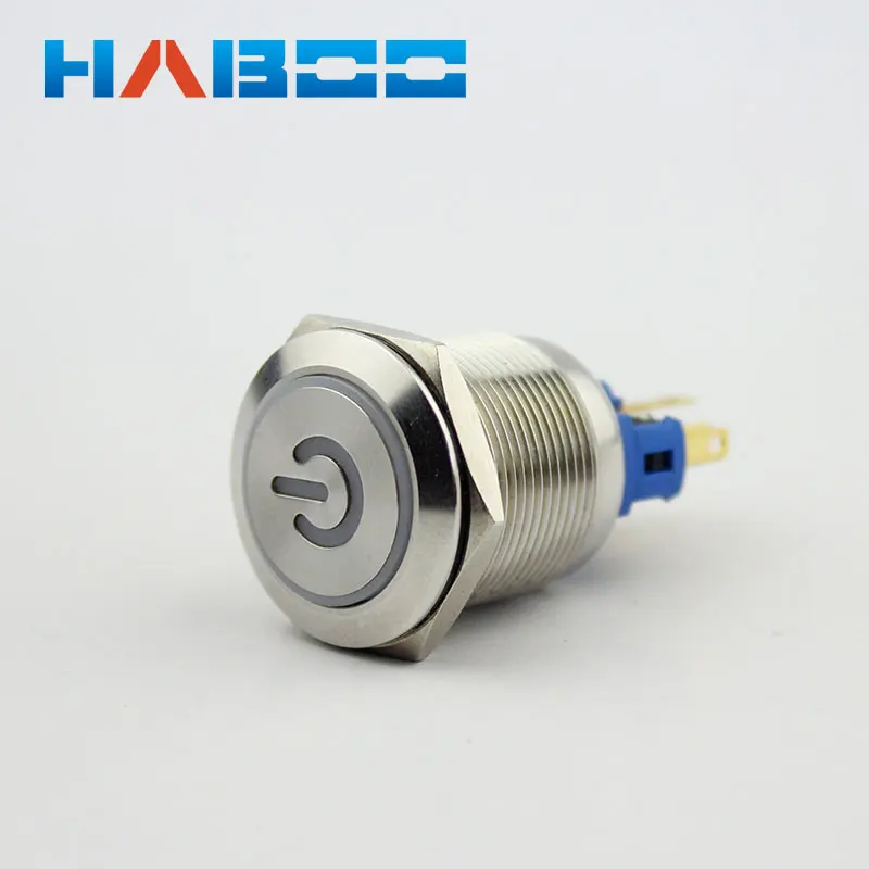 

10pcs/lot 22mm on-off anti-vantal metal push button switch waterproof IP67 led lights switch 1NO+1NC