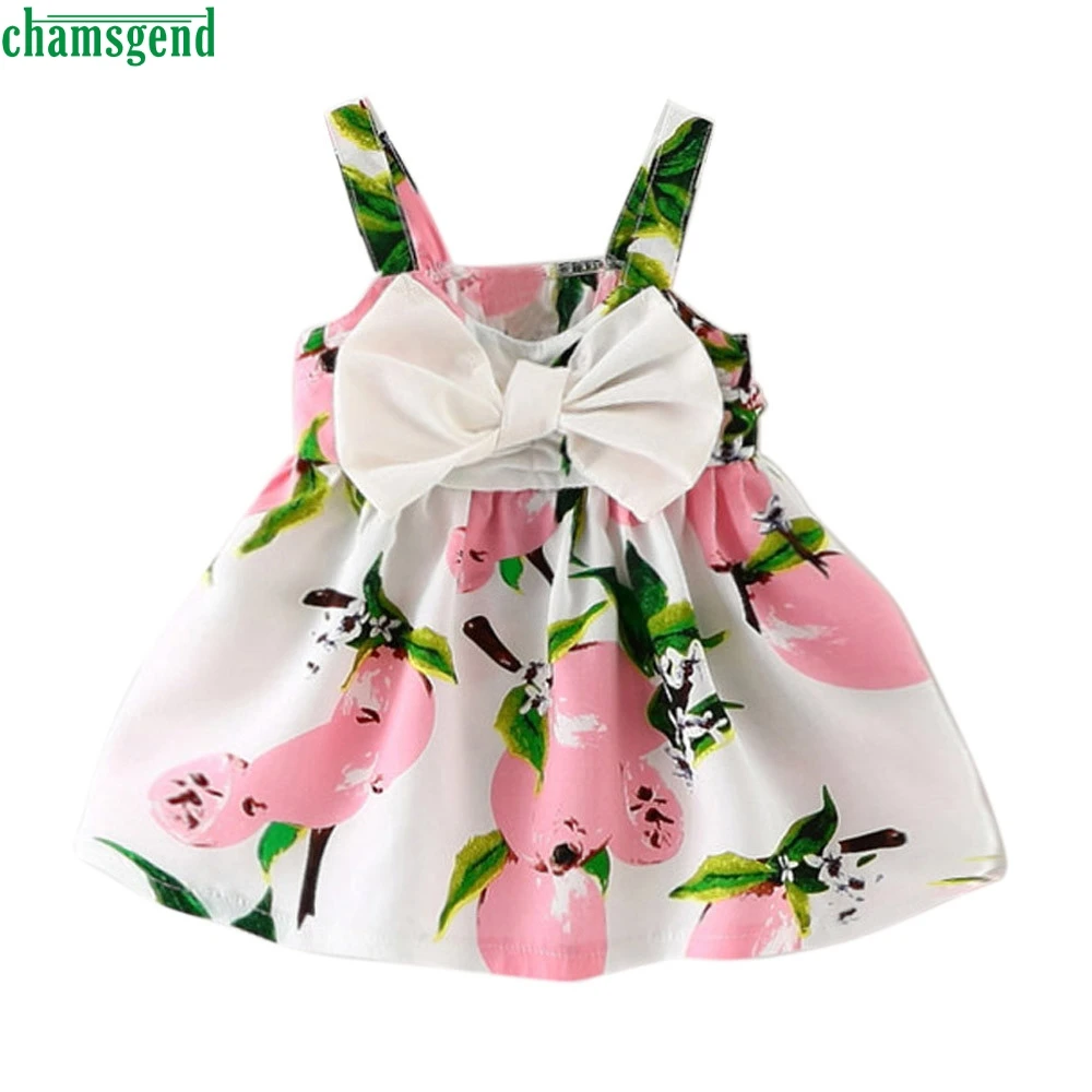 CHAMSGEND/Одежда для маленьких девочек; Одежда для младенцев с принтом лимона; платье принцессы без рукавов; Прямая поставка; JAN26 P30