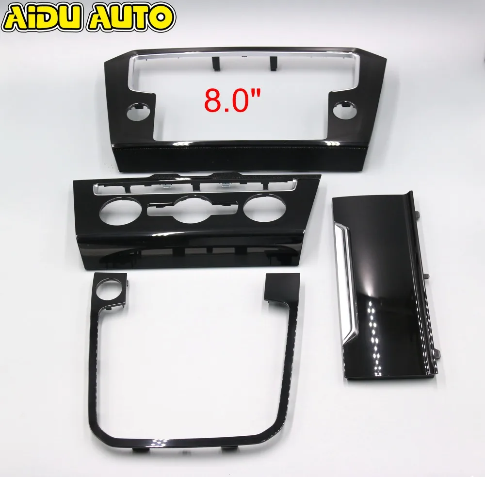 

For VW Passat B8 Radio frame PANEL CD Plates Air Conditioning Switch Plates Piano Paint Black
