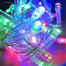 400 светодиодный 50 м гирлянда сказочные огни Рождество 160 футов Гирлянда украшение Свадебные вечерние украшения красный синий белый желтый розовый бесплатно