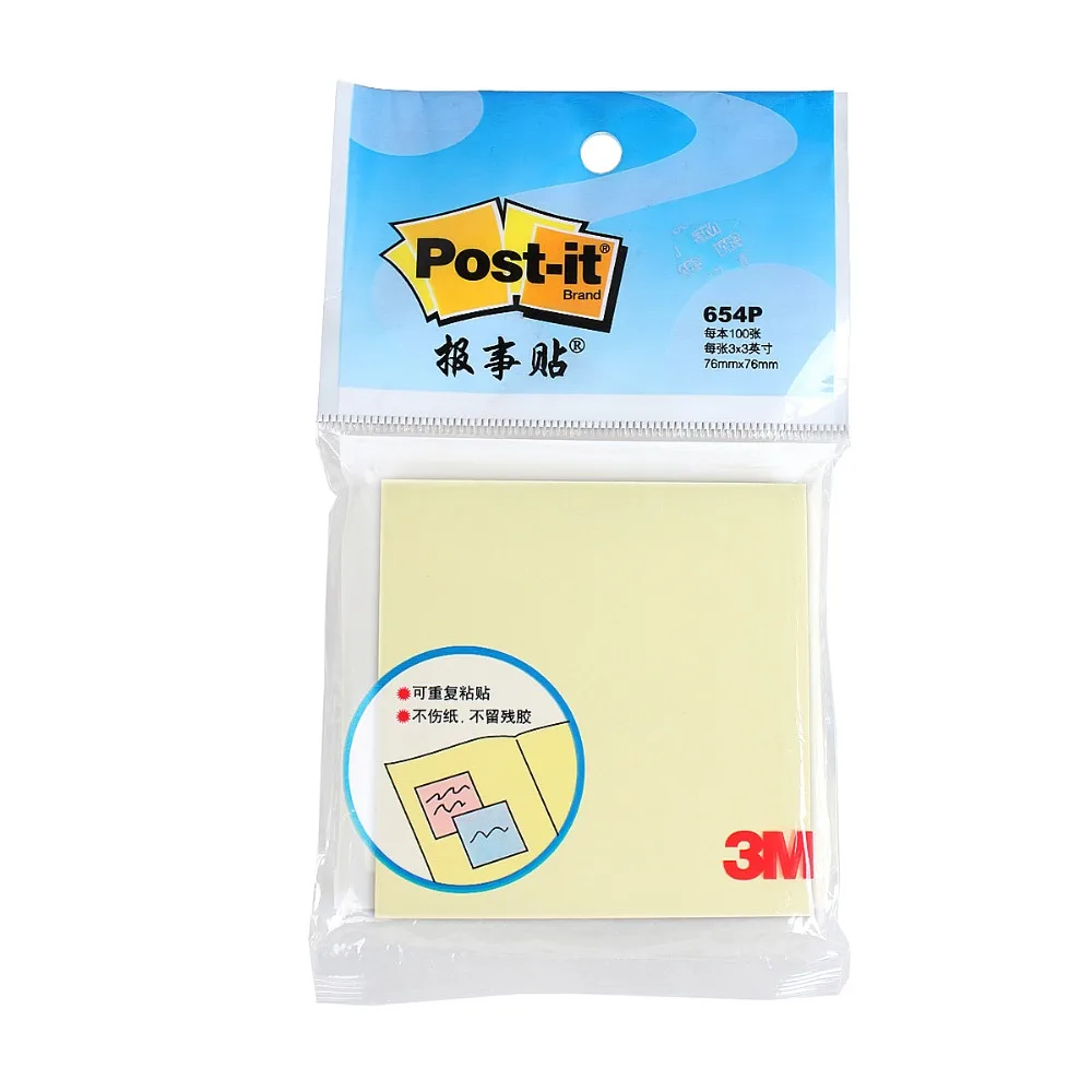 

100 sheets per pad sticky notes can pasted times United States brand 3M post it Notepaper 654P Postite Sticky sample price