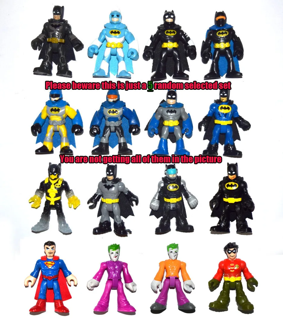 Лот из 5 шт. Imaginext Raondom отобранных с рукавом &quotлетучая мышь&quot человек &quot Джокер